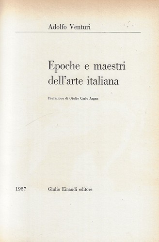 Venturi adolfo epoche e - venturi,,