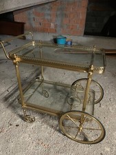 ANTICO CARRELLO DI SERVIZIO DI LUSSO - PORTAVIVANDE ANNI 50 / 60 OTTONE 