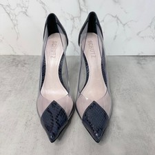 Scarpe décolleté alte SCHUTZ stampa serpente WMNS US taglia 6B nere/trasparenti a punta 