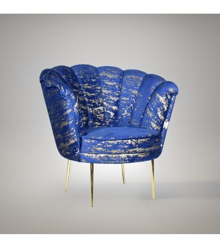 Poltrona orel velluto blu - poltrona,