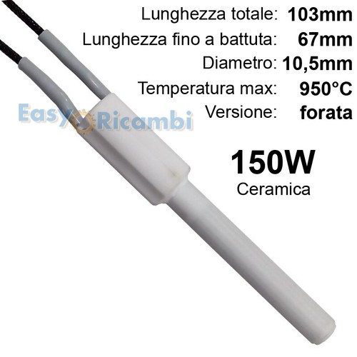 Resistenza ceramica 150w lunga - ceramica,