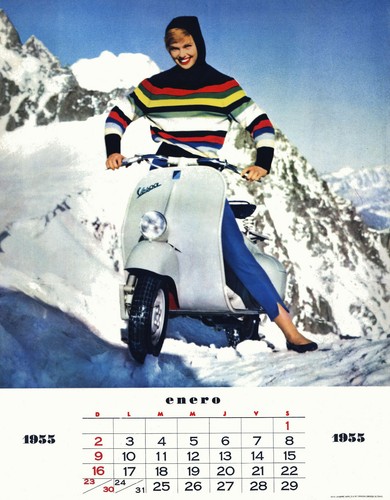 Calendario gennaio 1955 vespa - calendario,