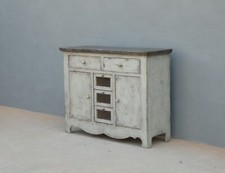 Particolare credenza 5 cassetti e 2 ante laccata Shabby Chic, '900 - L 121,5 cm!