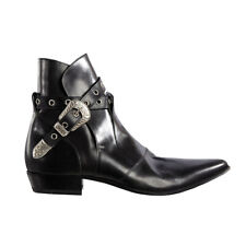 Stivaletti Chelsea uomo inglesi fibbia tacco a blocco scarpe vera pelle Occidente