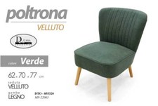 POLTRONA SEDIA VELLUTO VERDE