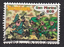 SAN MARINO FRANCOBOLLO COMICS FUMETTI ITALIANI USATO STURMTRUPPEN  BONVICINI