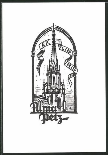 Exlibris alma petz kirchturm - kirchturm,