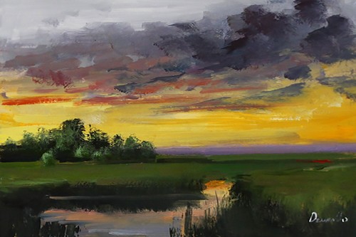 Paesaggio quadro olio - paesaggio,