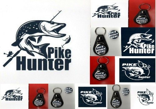 Keyring and badge fishing pike - and,