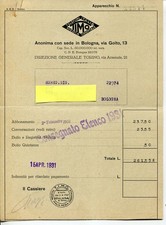 Bologna - Lotto 5 fatture e bollette luce, gas, telefono - anni ’30