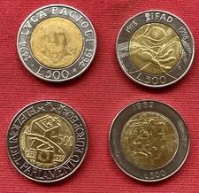 lotto 4 monete 500 lire