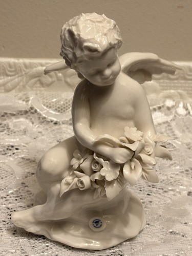 Raro cherubino ceramica bianca - ceramica,