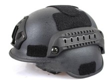 Casco Antisommossa Tattico Acciaio Nero Casco Testa Completa con Binario Protezione Sindone