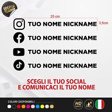 2 Adesivi Social Prespaziati - Nome Tik Tok Instagram Facebook Personalizzabili