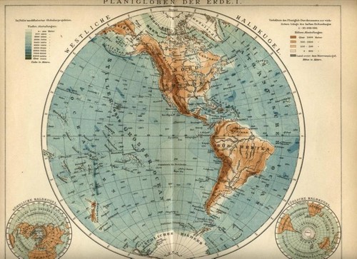 1903 antica mappa globo - antica,