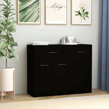 VidaXL Credenza Nera 88x30x70 cm in Legno Multistrato
