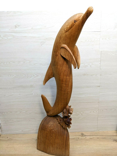 Scultura delfino teak - scultura,