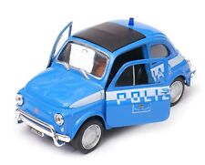 Modellino auto polizia Fiat Nuova 500 Polizia Italia pressofuso scala 1:34-1:39 Welly