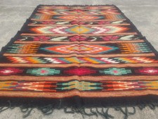 Fine Vintage Tradizionale Fatto a Mano Lana Ucraina Multicolore Kilim 190x135cm