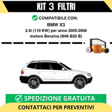 Kit 3 Filtri Tagliando per BMW X3 2.0i 110 kw Benzina 2005-2008
