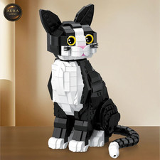Cat Black and White Bricks
