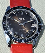 Orologio Imperios Diver 5 Atmos Swiss Made Anni '70 Ghiera Girevole Revisionato