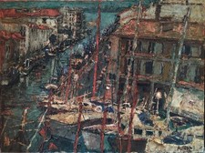 Alfonso Pozzi Scena di Porto a
