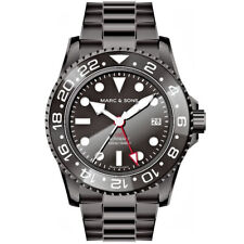 Orologio subacqueo MARC & SONS 500M con funzione GMT, Black DLC, vetro zaffiro, ETA 2893-2
