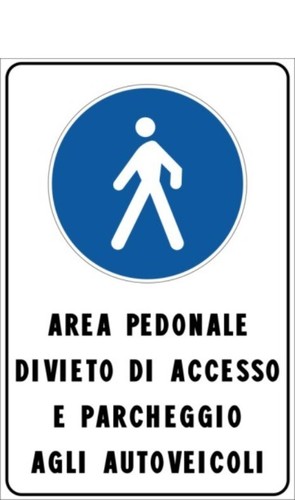 Cartello area pedonale - cartello,
