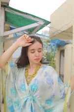 Corto Kaftan Top In Seta Pura Donna Ragazze Accappatoi Bianchi PS KFNS1085