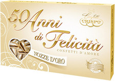 CONFETTI CRISPO | MANDORLA NOZZE D'ORO | 50 ANNI | 1 PACCHETTO