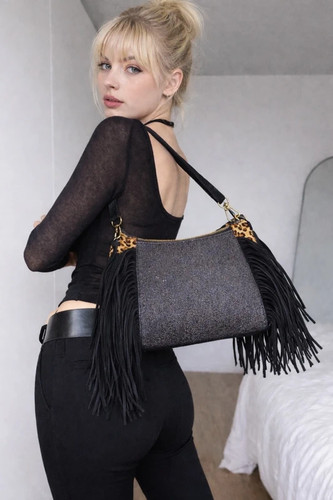 Borsa vera pelle scamosciata