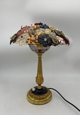 lampada da tavolo di lusso in bronzo  con  vetri di Murano e bigiotteria vintage