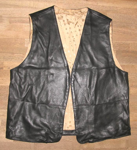 Gilet pelle nera per - per, uomo