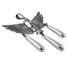 Ciondolo Viso Alato Argento