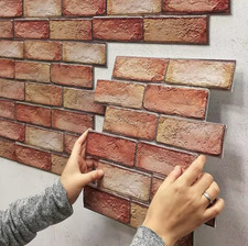 10x Pannelli Murali 3D Adesivi Impermeabili Effetto Mattoni 30x30cm