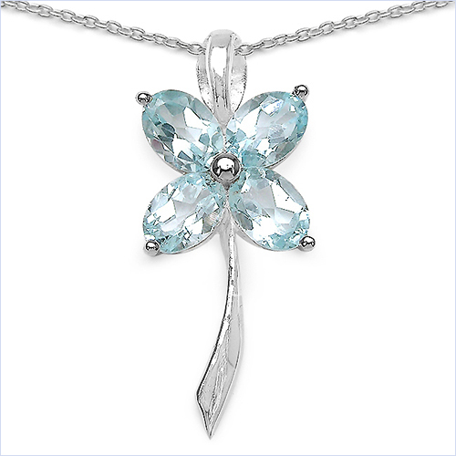 Topazio blu fiore ciondolo con - fiore,