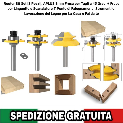 Fresa gambo 8mm per - a, 45