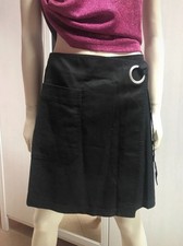 Gonna Modello Portafoglio Particolare Cintura Tg 42 Gabardine Nero