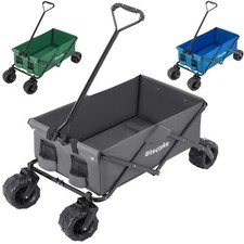 Carretto Pieghevole Rimorchio Trasporto Carrello da Giardino Piegabile Grigio nu