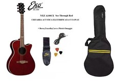 EKO NXT A100ce See Throug RED CHITARRA ACUSTICA ELETTRIFICATA + Borsa e Tracolla