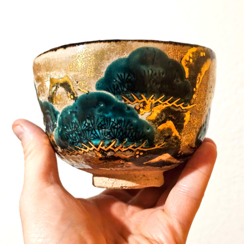 Kenzan pine chawan - chawan, matcha