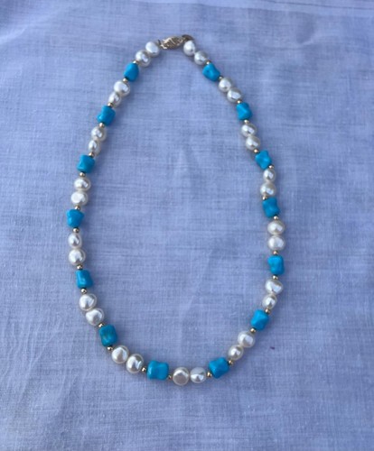 Collana perle turchesi e - perle,