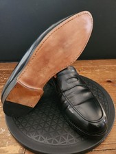 Mocassino Resoled su misura John Lobb Lopez in pelle di vitello nero taglia 9,5 E 