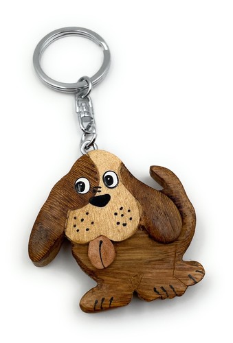 Fatto mano legno portachiavi - mano,