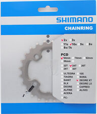 Catena MTB Shimano Deore XT FC-M785 24T adatta per pedivella 38/24T Bcd 64mm, 2x10 Spd