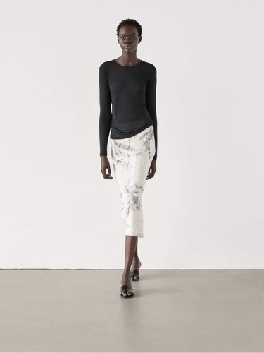 Nwt massimo dutti crinkle midi - massimo,