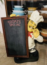 Statua in resina figura 27" decorazione ristorante/cucina. Tavola gesso menù chef francese