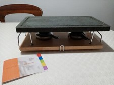 Grill da Tavolo  pietra ollare "BRANDANI" rettangolare con pasta combustibile