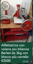 Affettatrice Con Volano+carrello E Bilancia Berkel Del 58 Rivisionata, Perfetta.